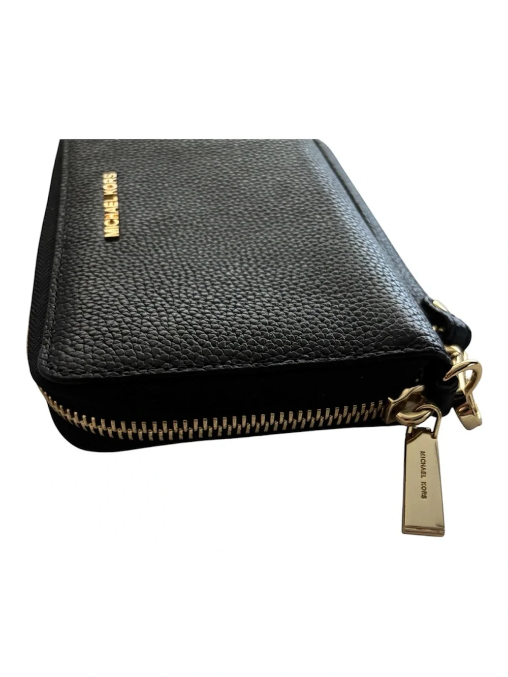 Michael Kors Jet Set Travel Leather Wallet Wristlet Large Multifunction Black